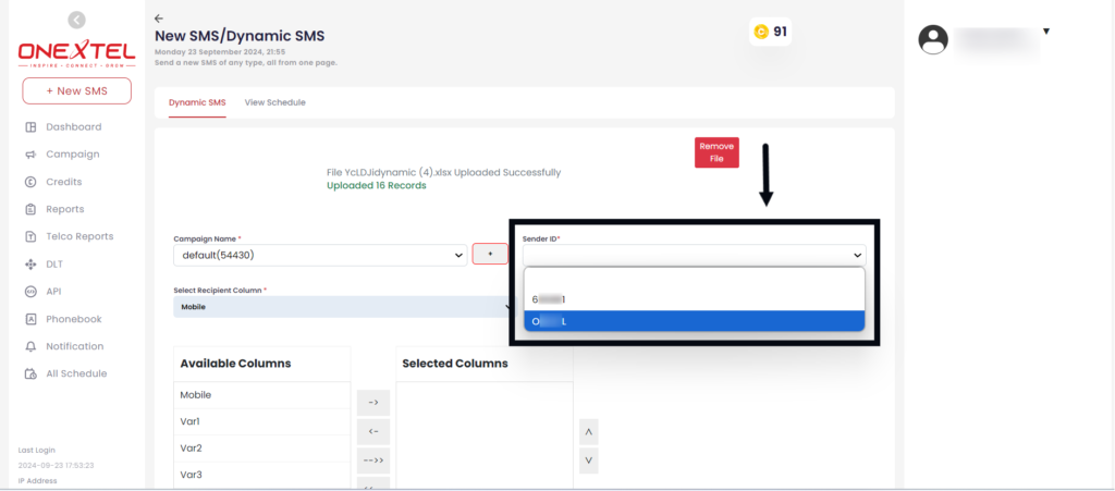 Dynamic SMS – OneXtel Documentation