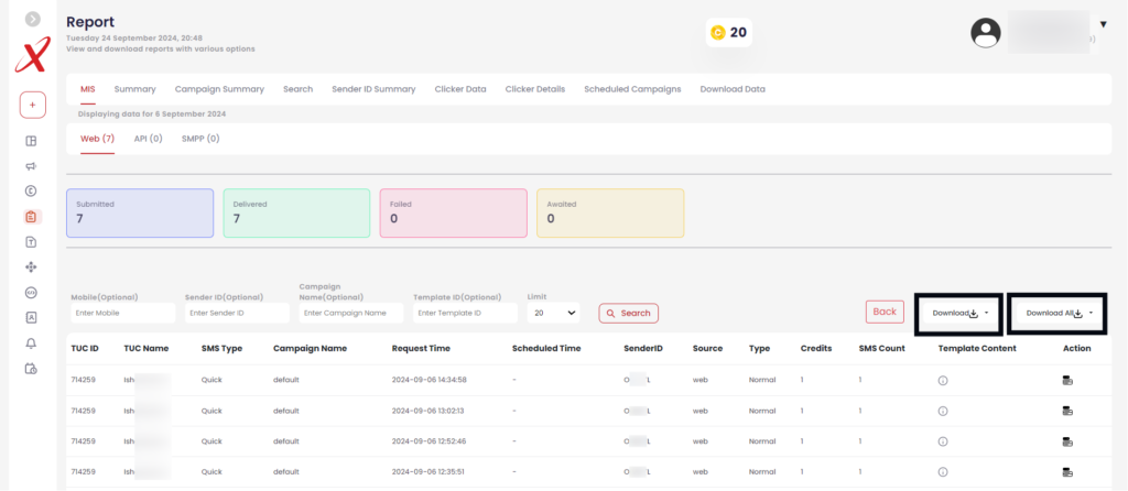 MIS report – OneXtel Documentation